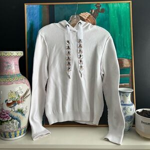 For The Republic White Hoodie Medium